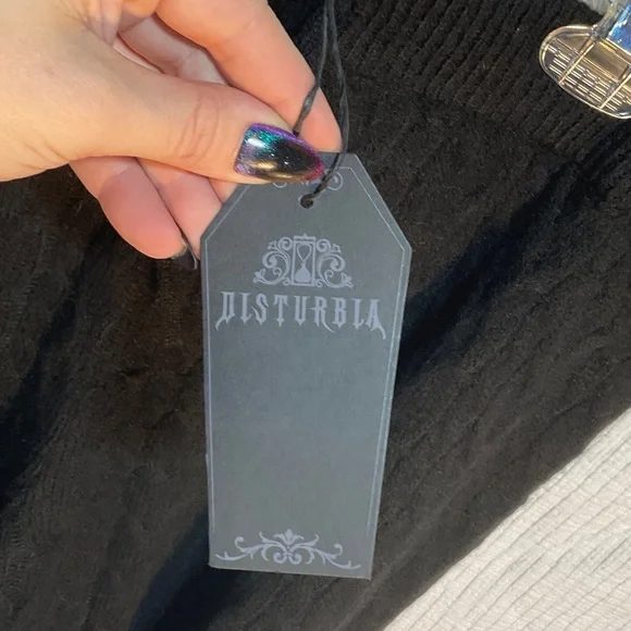 Disturbia Black Knit Women's Trousers - Picture 2 of 9